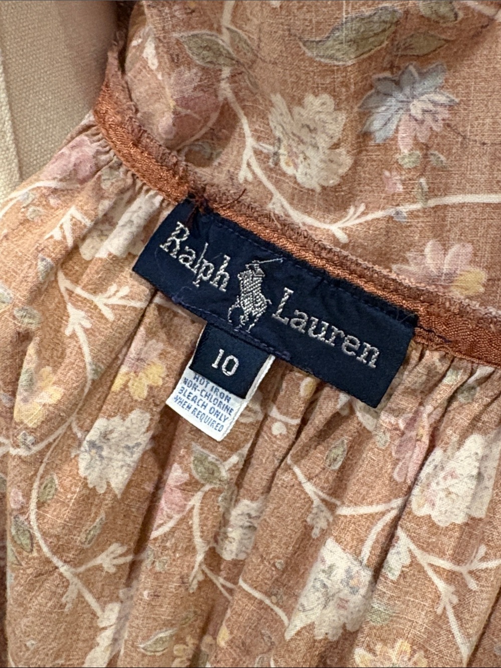 Vintage Ralph Lauren Blue Label 70s Floral Prairie V-Neck Open Back Dress 10 - Picture 10 of 14